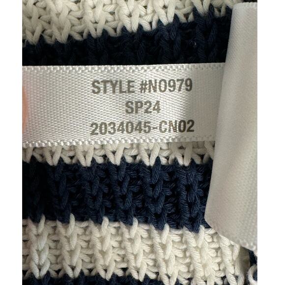 NWT Madewell Ribbed Half-Zip Sweater in Navy Stripe Size L‎ - Picture 7 of 14